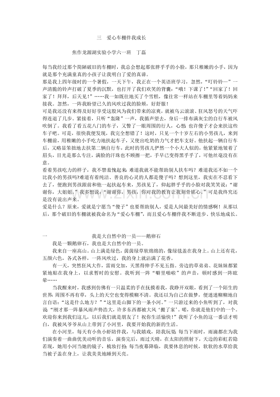 爱心车棚伴我成长.docx_第1页