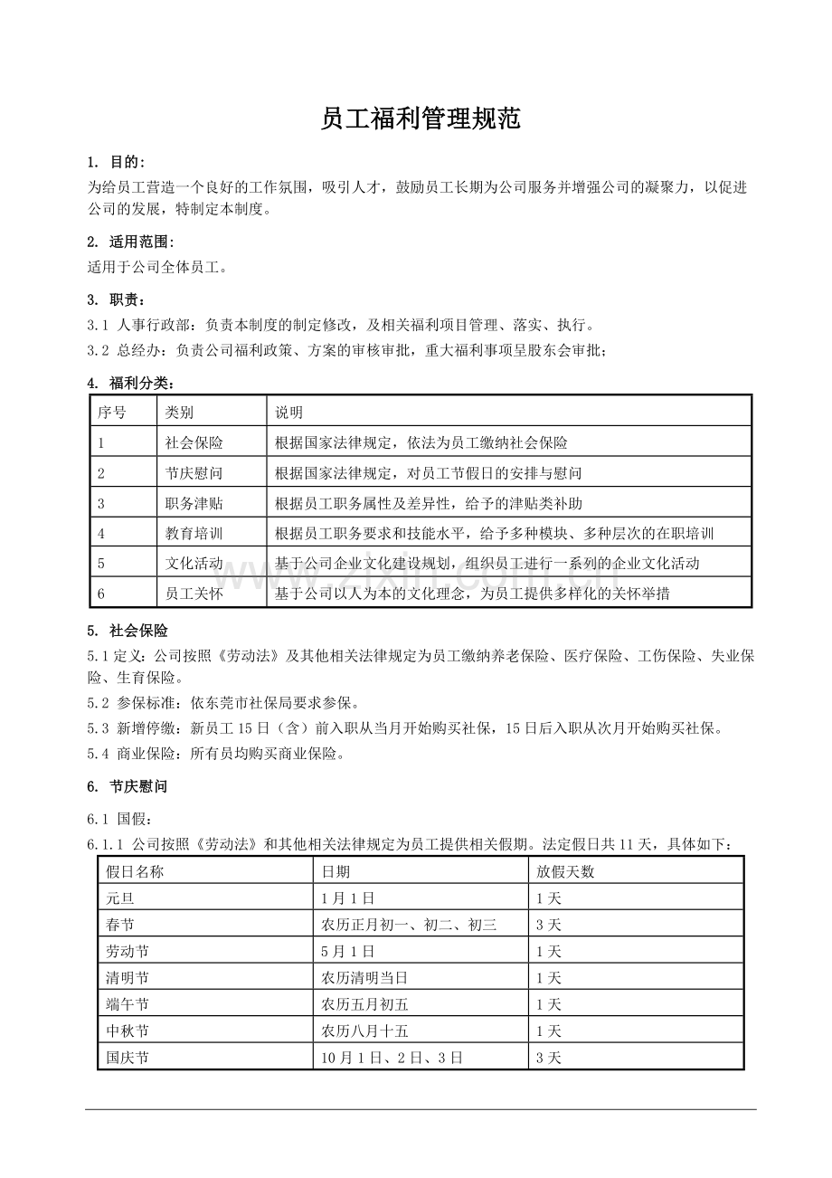 员工福利管理规范(含表格)[1].doc_第1页