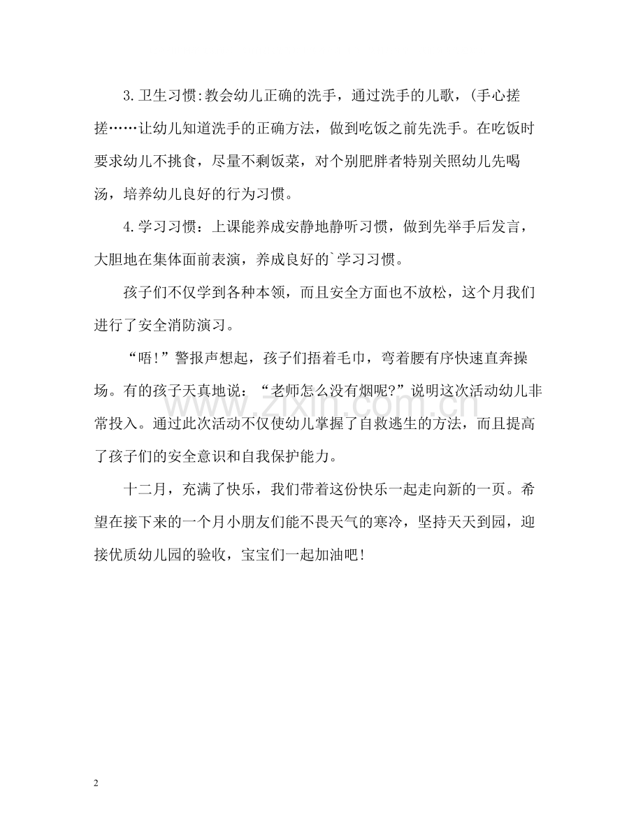 幼儿园大班十二月份个人工作总结.docx_第2页