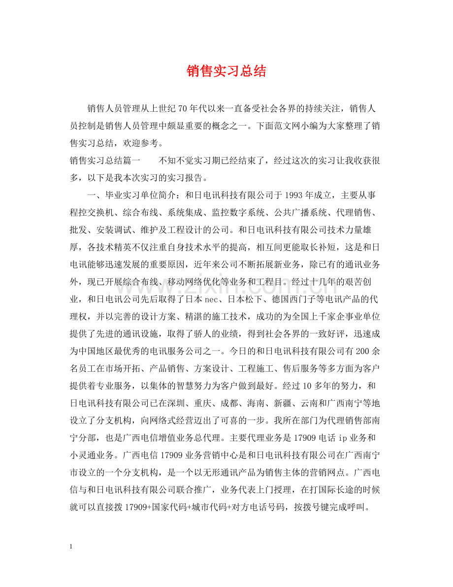销售实习总结2.docx_第1页