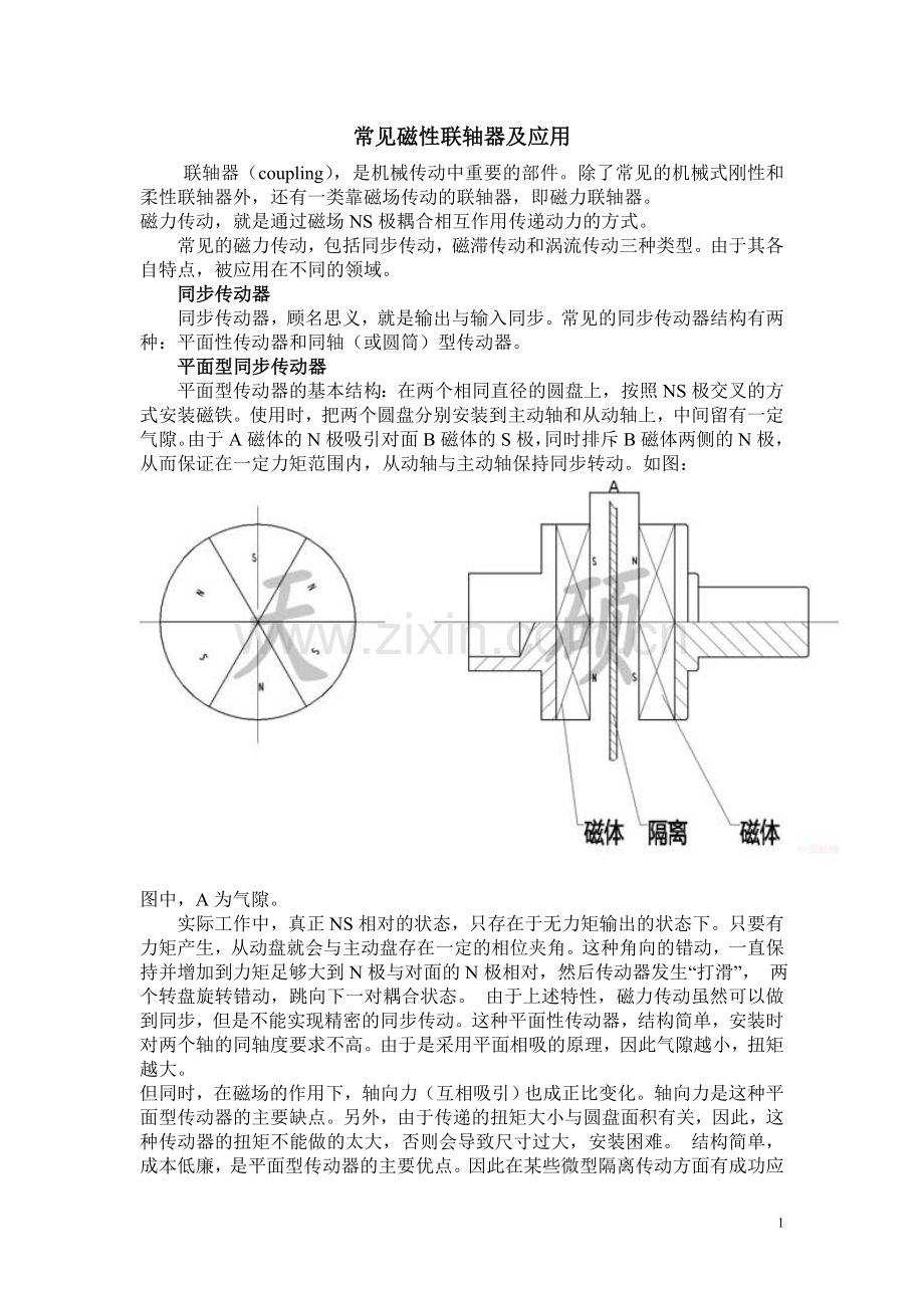 常见磁性联轴器及应用.doc_第1页