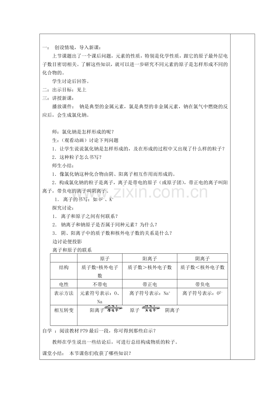 山东省东营区一中八年级化学全册 3.2 原子的构成教学设计（三）新人教版五四制.doc_第2页