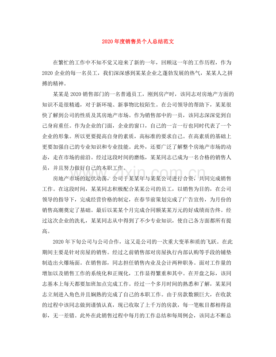 2020年度销售员个人总结范文.docx_第1页