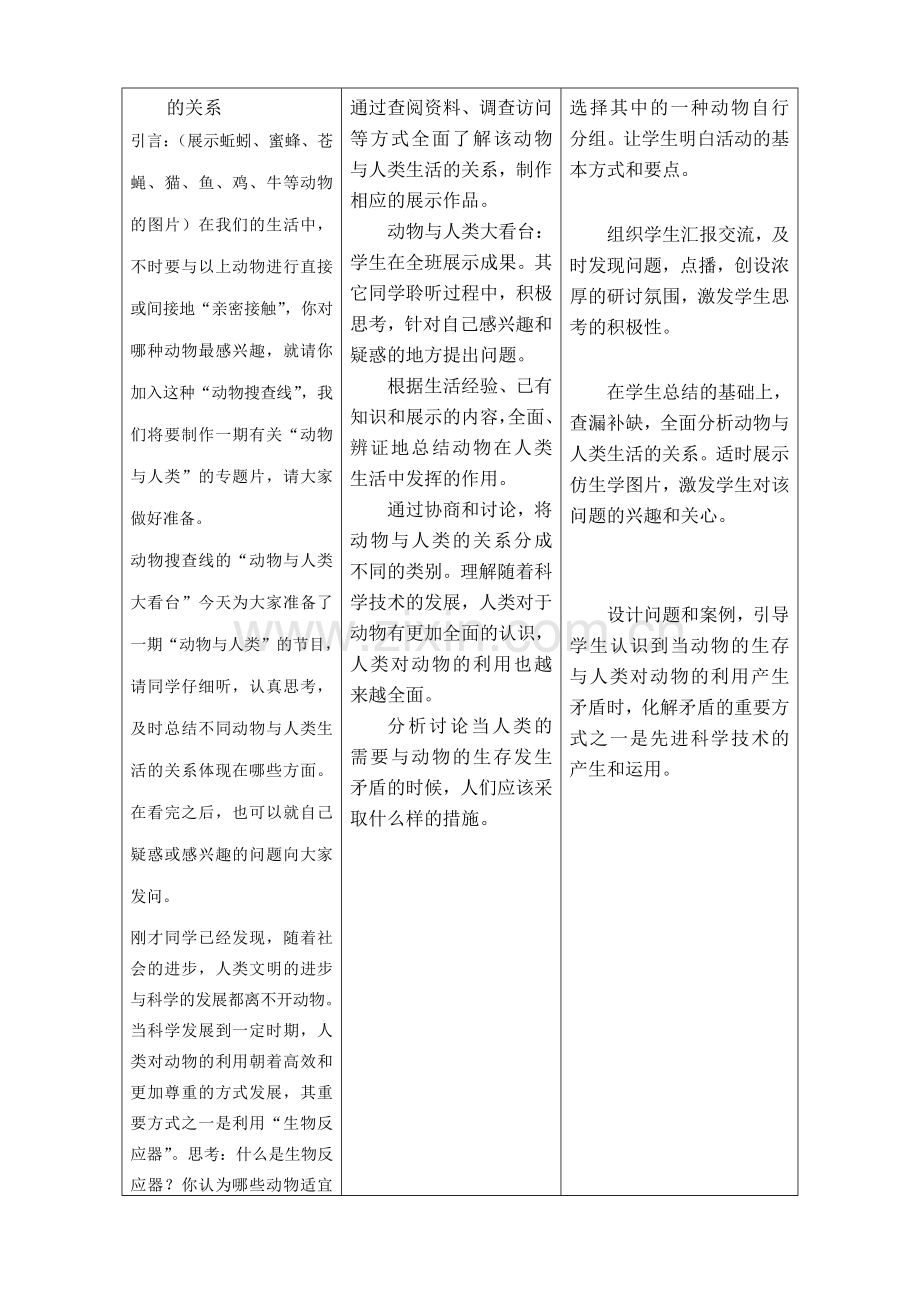 新人教版八年级生物上册动物和人类生活的关系教案.doc_第2页
