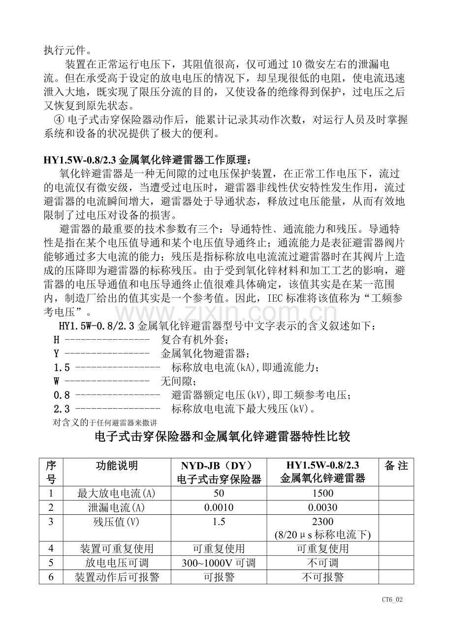 电子式击穿保险器与氧化锌避雷器特性的分析.doc_第2页