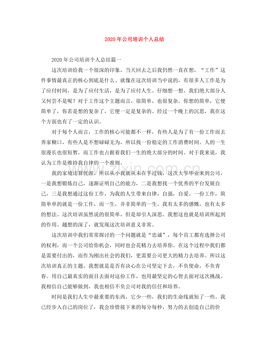 2020年公司培训个人总结.docx_第1页
