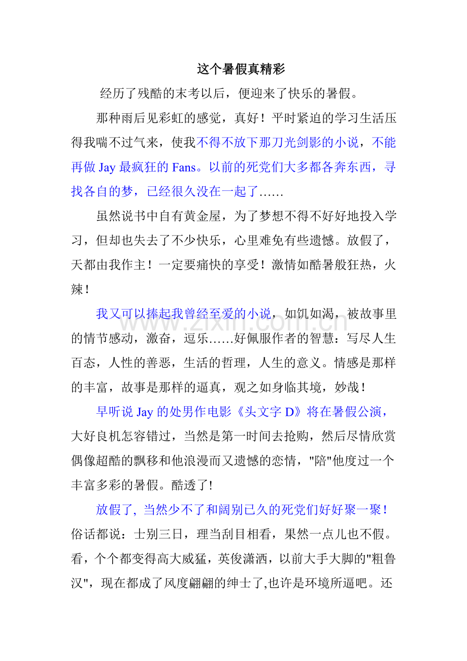 这个暑假真精彩.doc_第1页