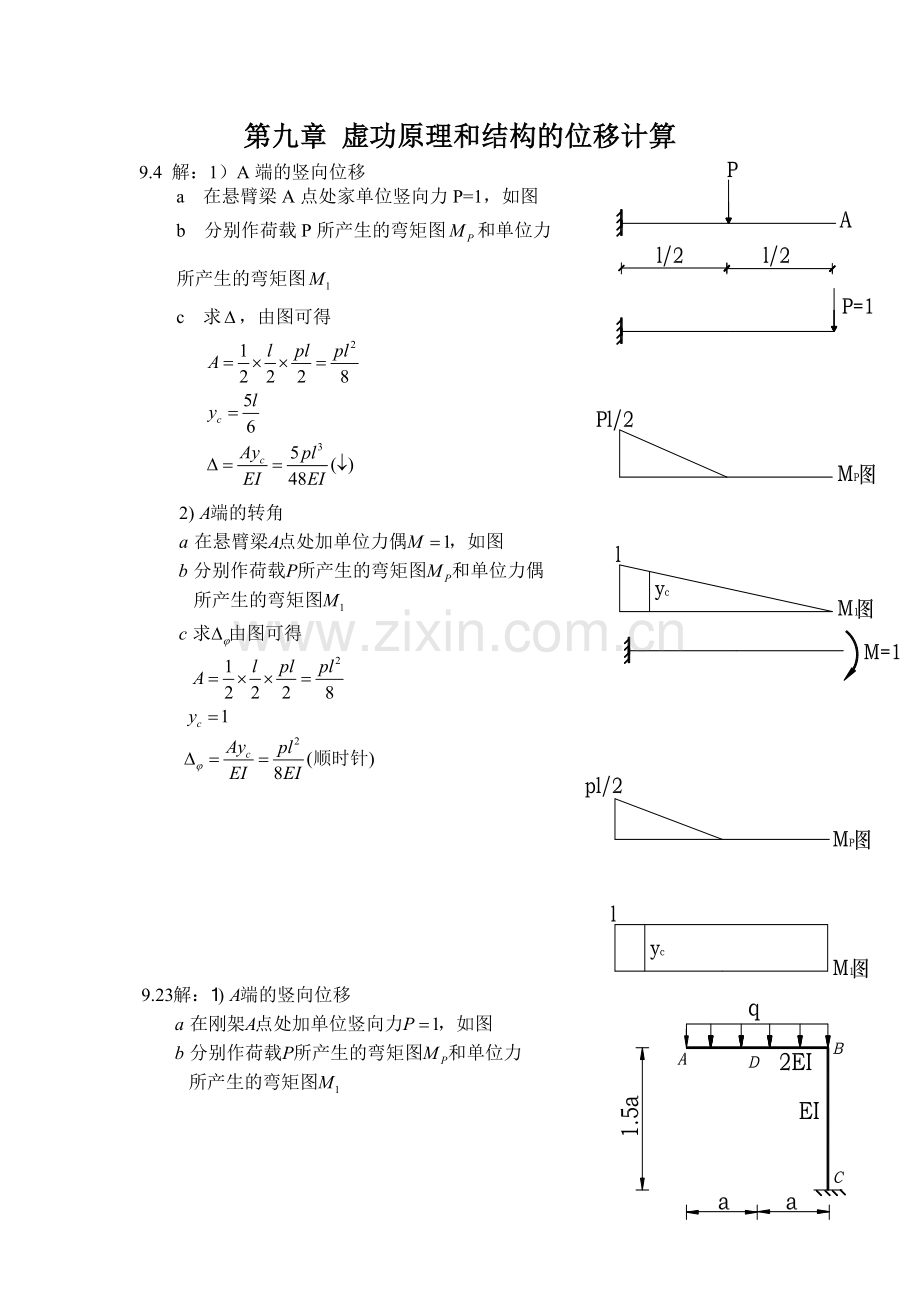 虚功原理及结构位移计算-习题解答.doc_第1页
