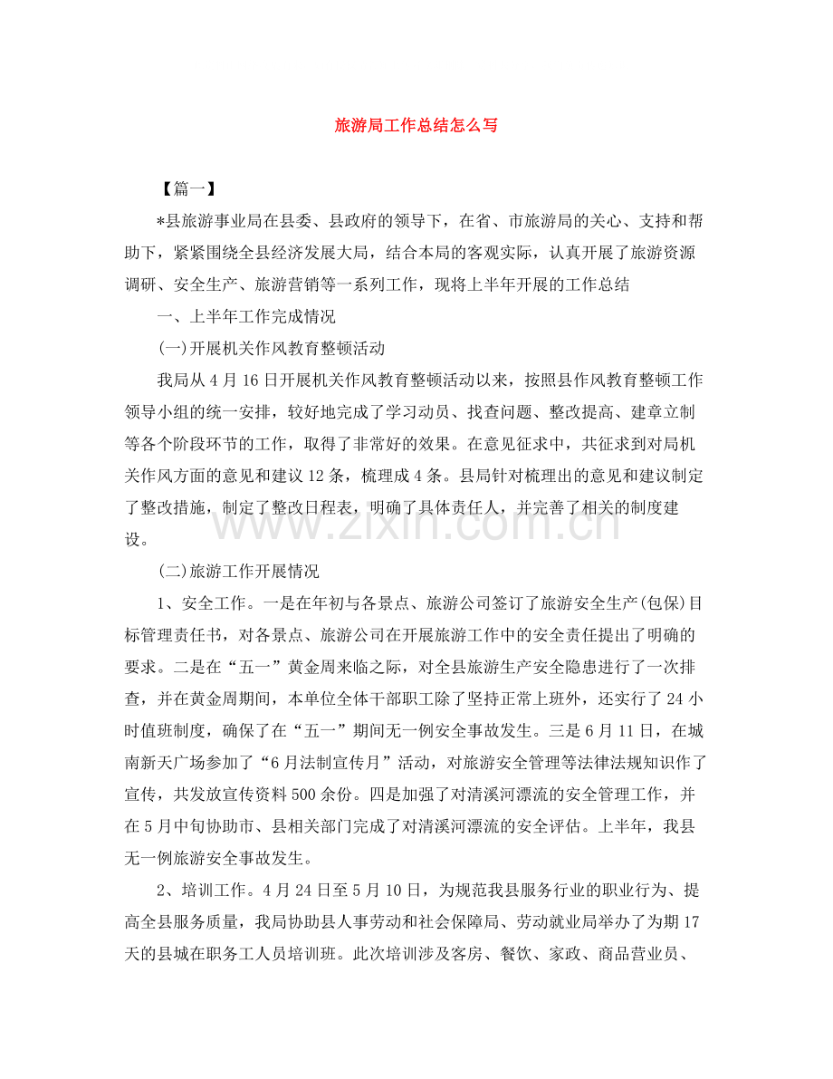 旅游局工作总结怎么写.docx_第1页