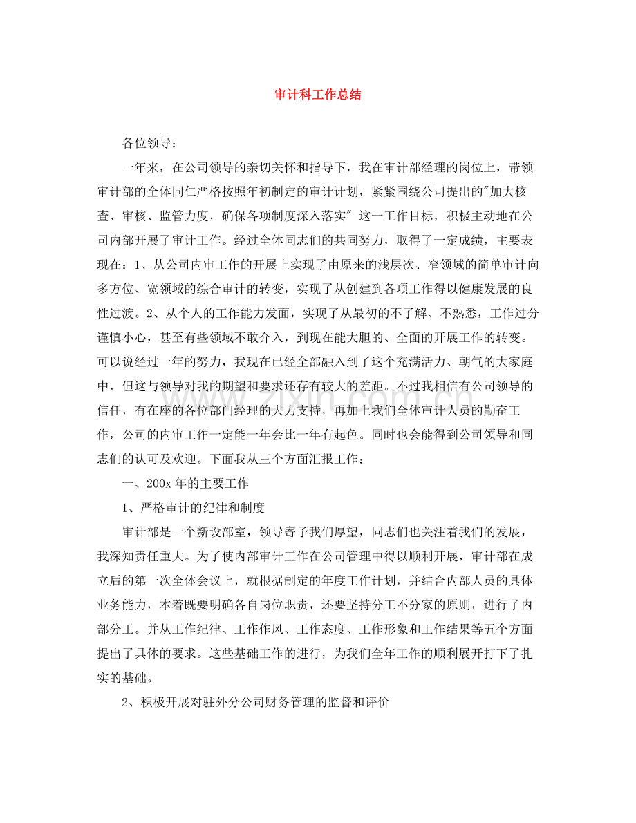 审计科工作总结.docx_第1页