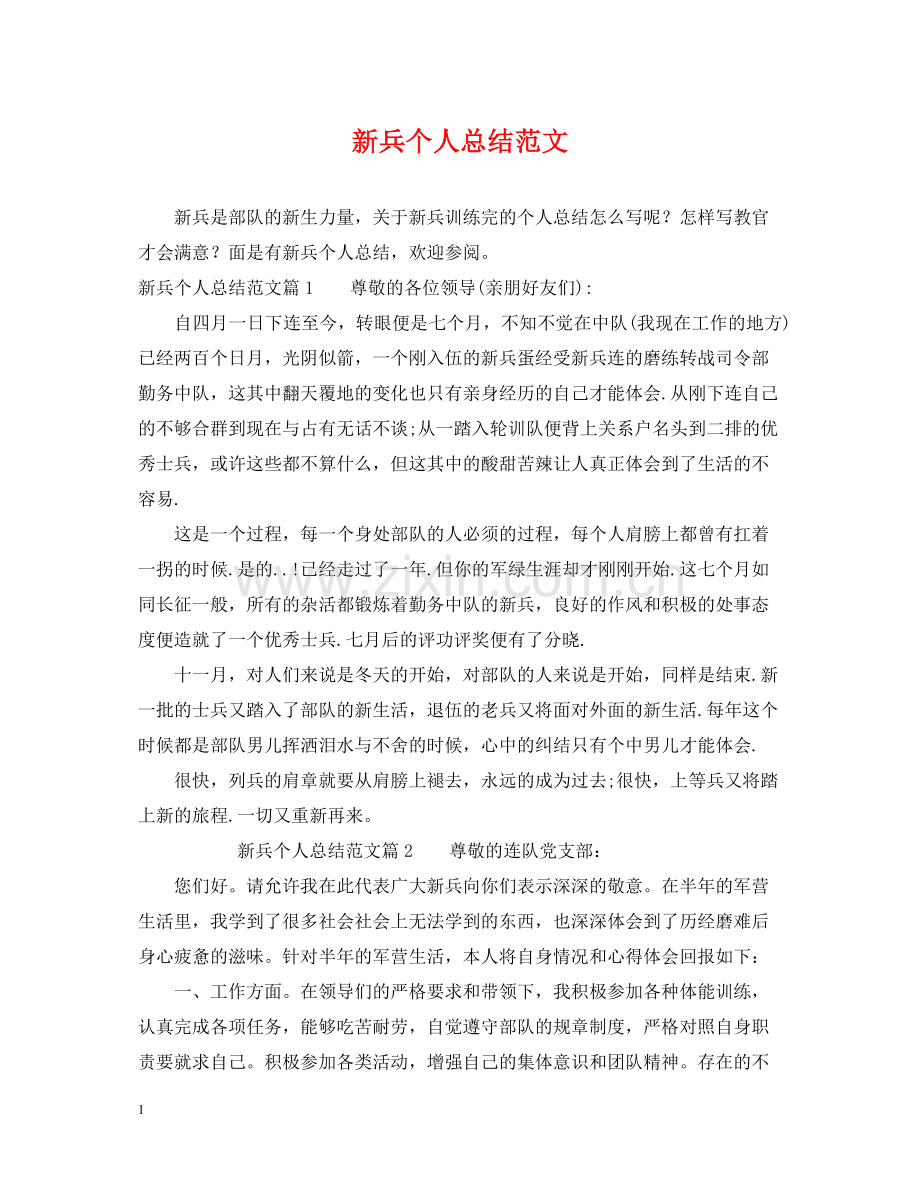 新兵个人总结范文.docx_第1页
