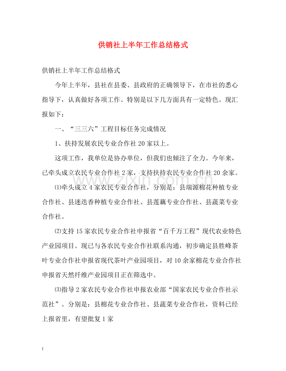 供销社上半年工作总结格式.docx_第1页