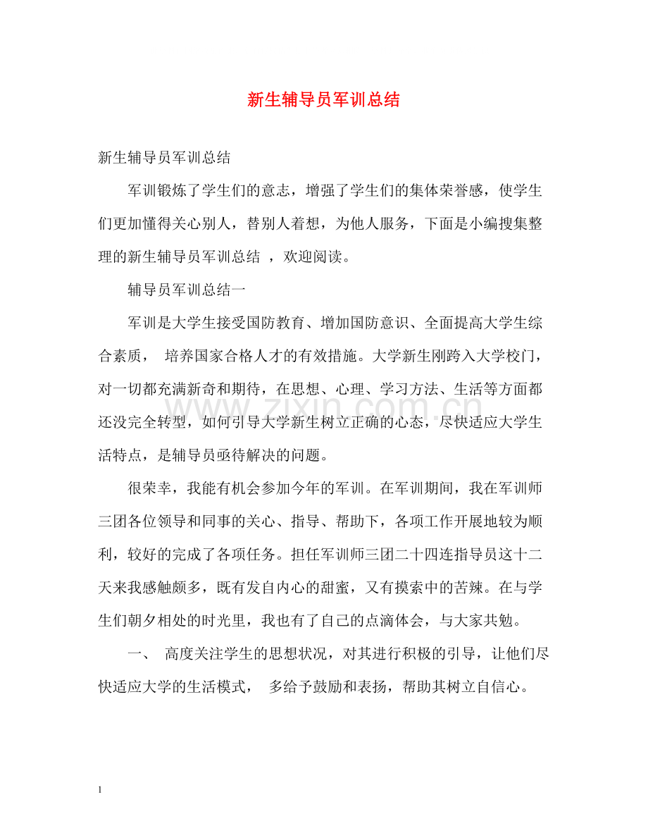 新生辅导员军训总结.docx_第1页