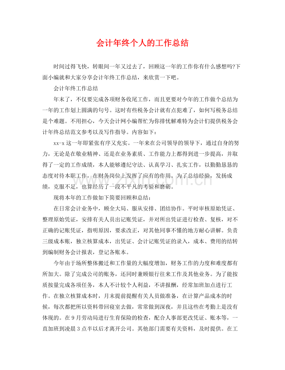 会计年终个人的工作总结 .docx_第1页