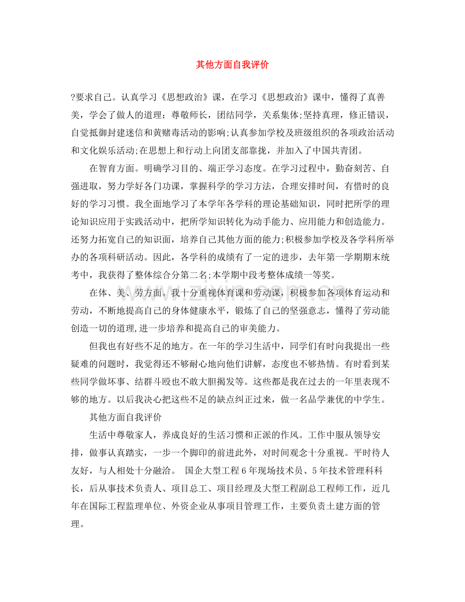 其他方面自我评价.docx_第1页