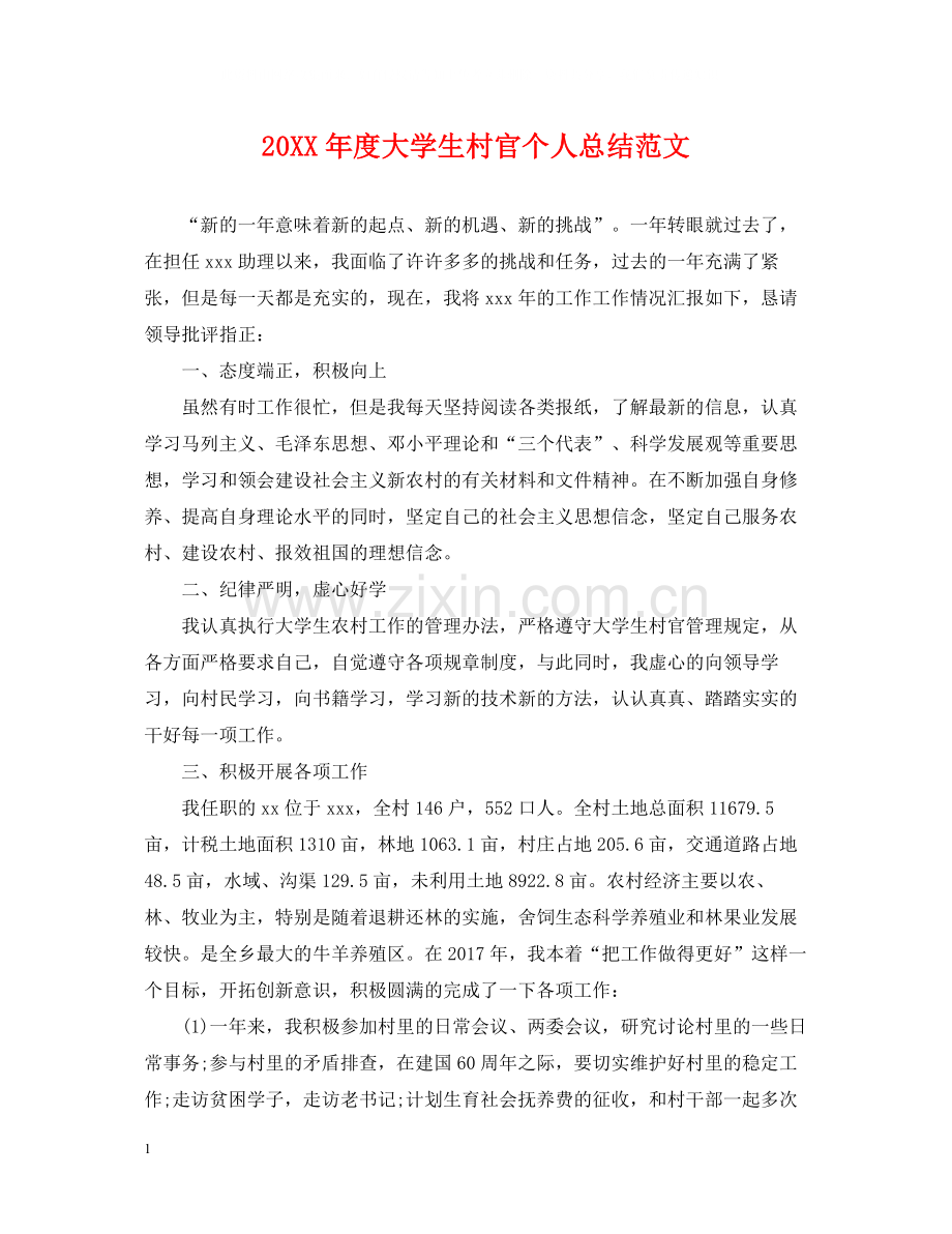 大学生村官个人总结范文.docx_第1页