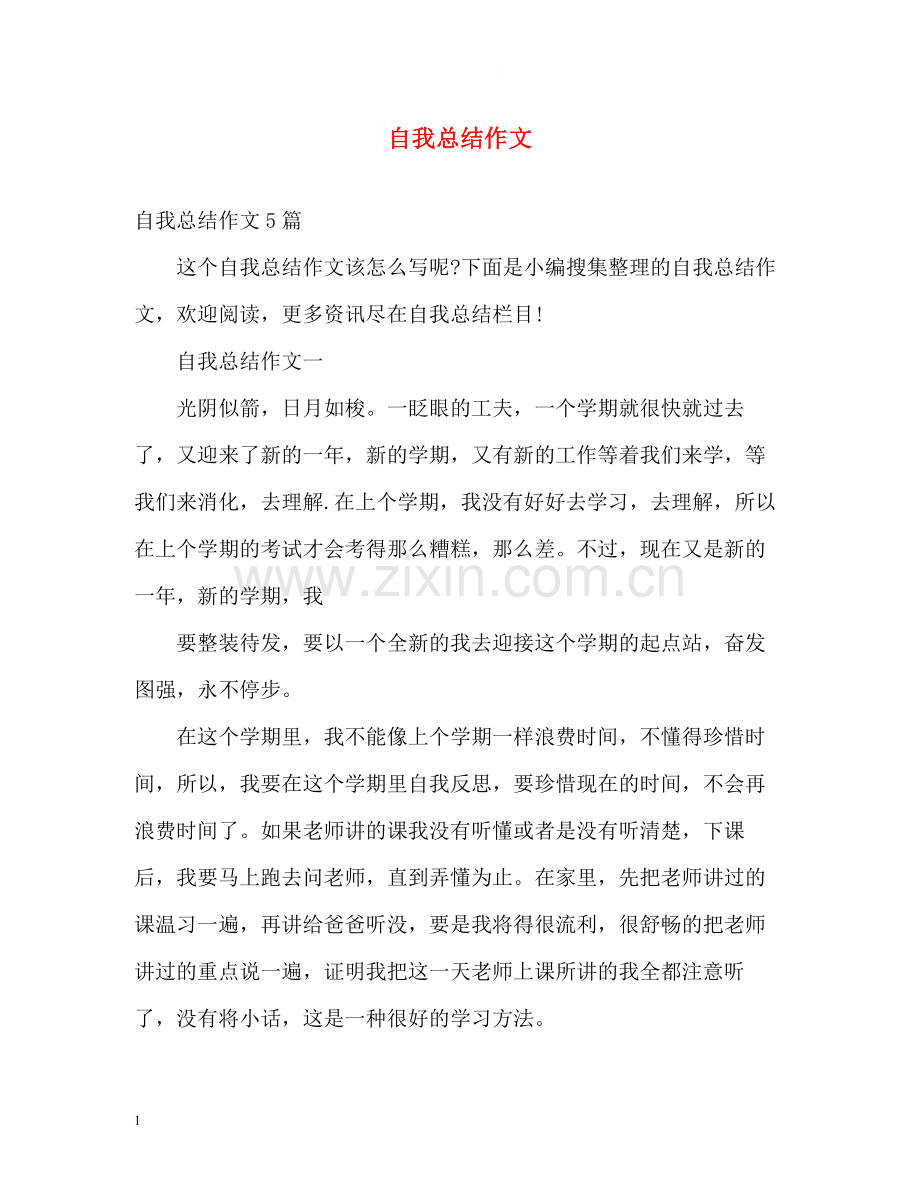 自我总结作文.docx_第1页