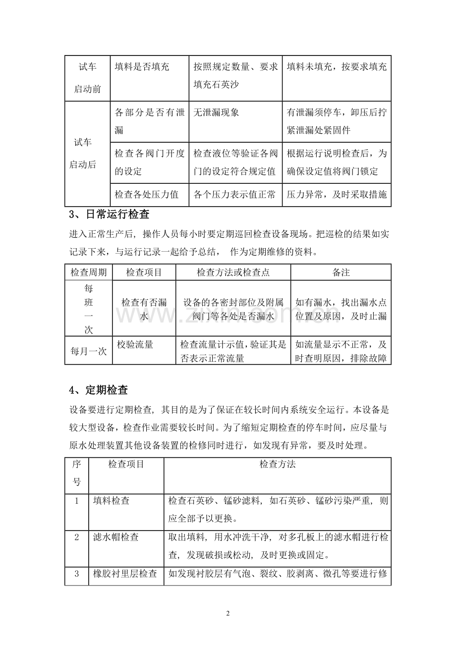 多介质过滤器、超滤、保安过滤器、反渗透日常运行检查和维护保养.doc_第2页