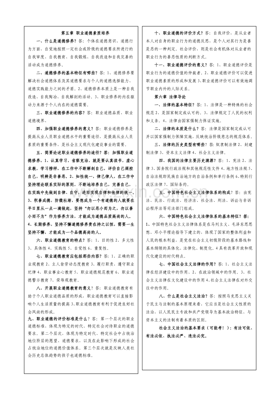 职业道德及法律常识.doc_第2页