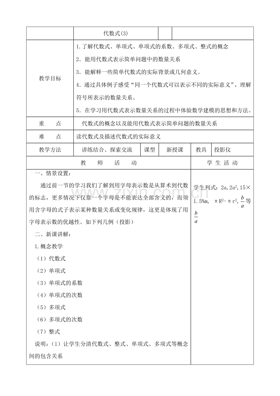 苏教版七年级数学上册代数式(3).doc_第1页