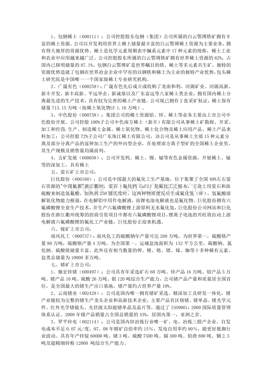 拥有矿藏的上市公司.doc_第2页