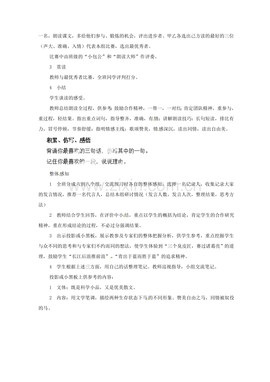 河南省安阳市第六十三中学七年级语文下册 第六单元 第29课《马》教案 （新版）新人教版.doc_第2页