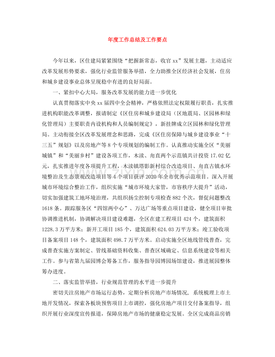 2020年度工作总结及工作要点.docx_第1页