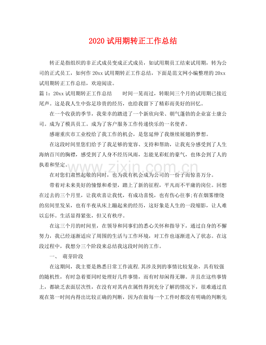 试用期转正工作总结(2).docx_第1页