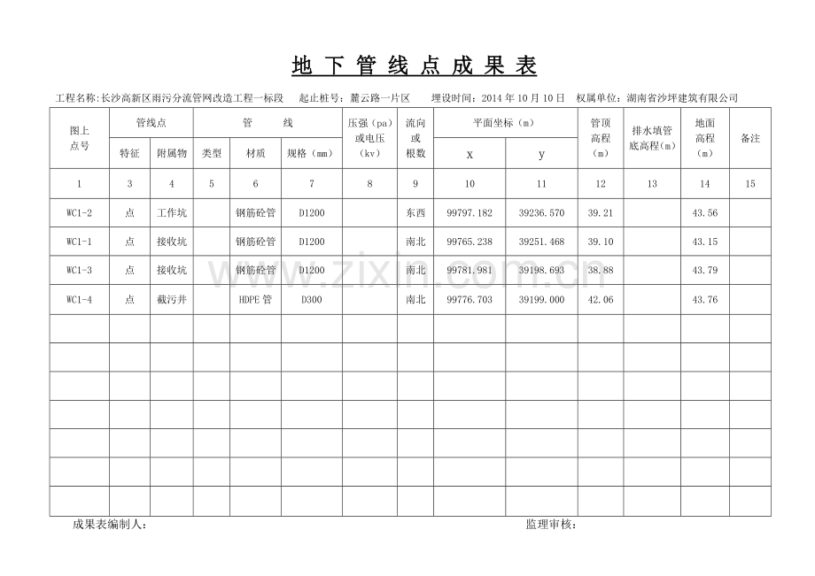 地 下 管 线 点 成 果 表3.doc_第1页