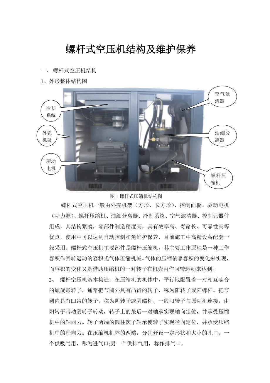 螺杆式空压机结构及维护保养.doc_第1页