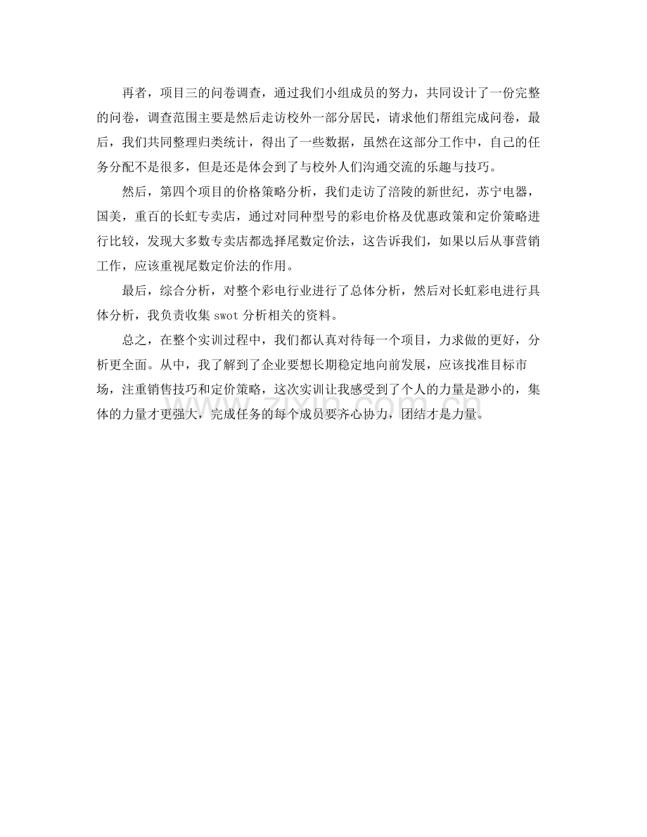 市场营销实训的优秀个人工作总结.docx_第2页