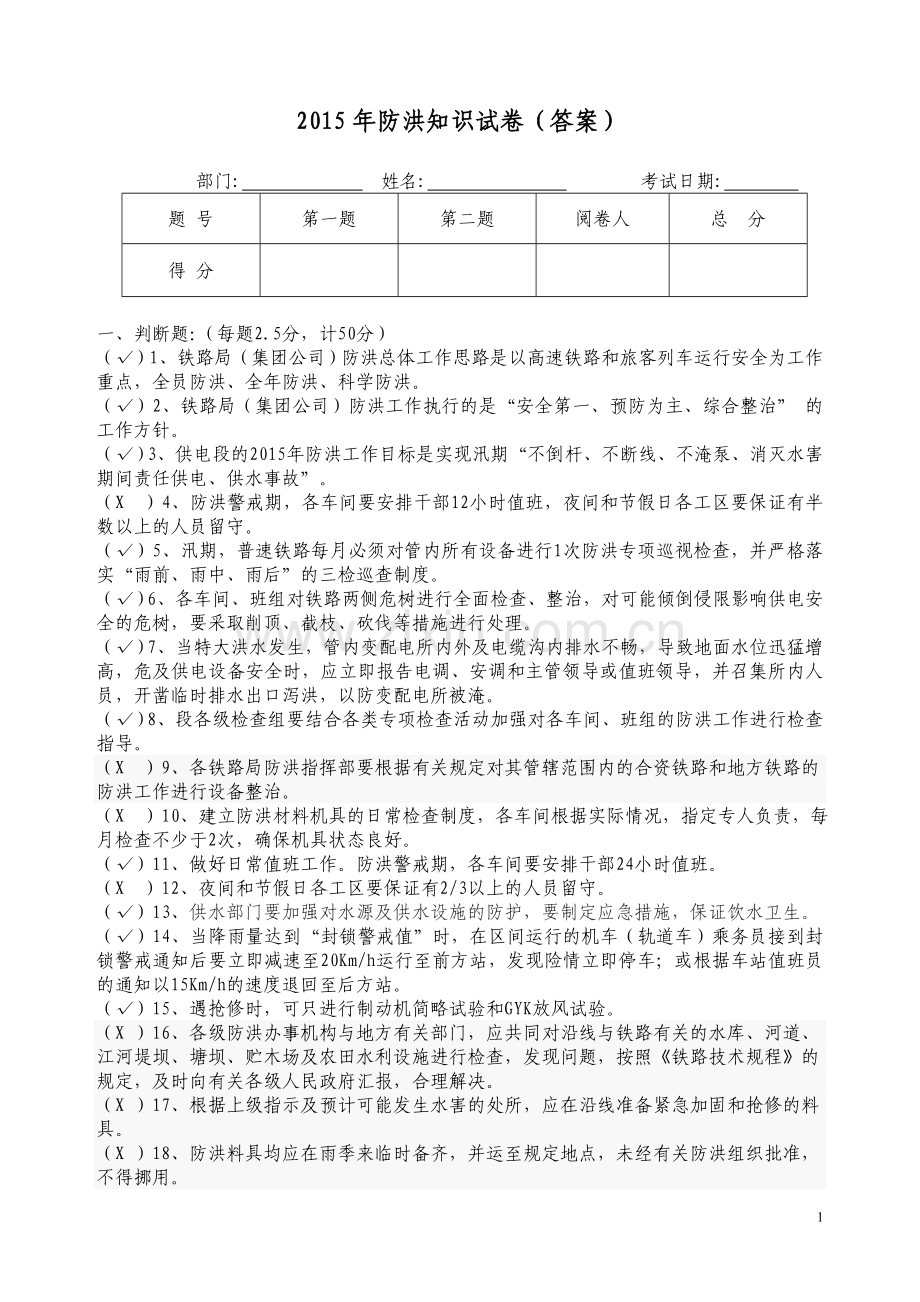 2015年防洪知识试卷(答案).doc_第1页