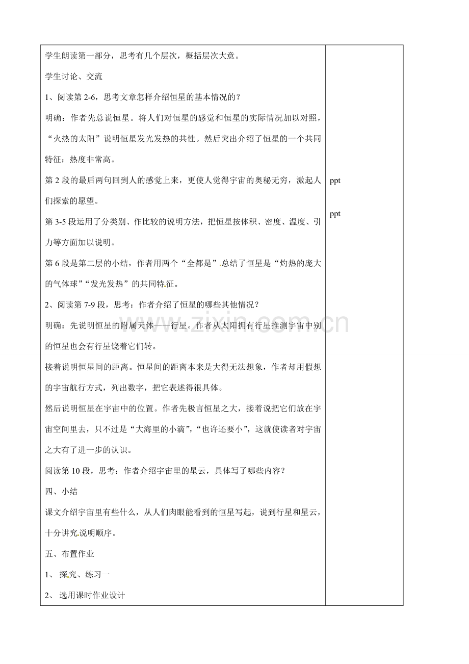 江苏省兴化市昭阳湖初级中学七年级语文上册《第20课 宇宙里有些什么》教案 苏教版.doc_第2页