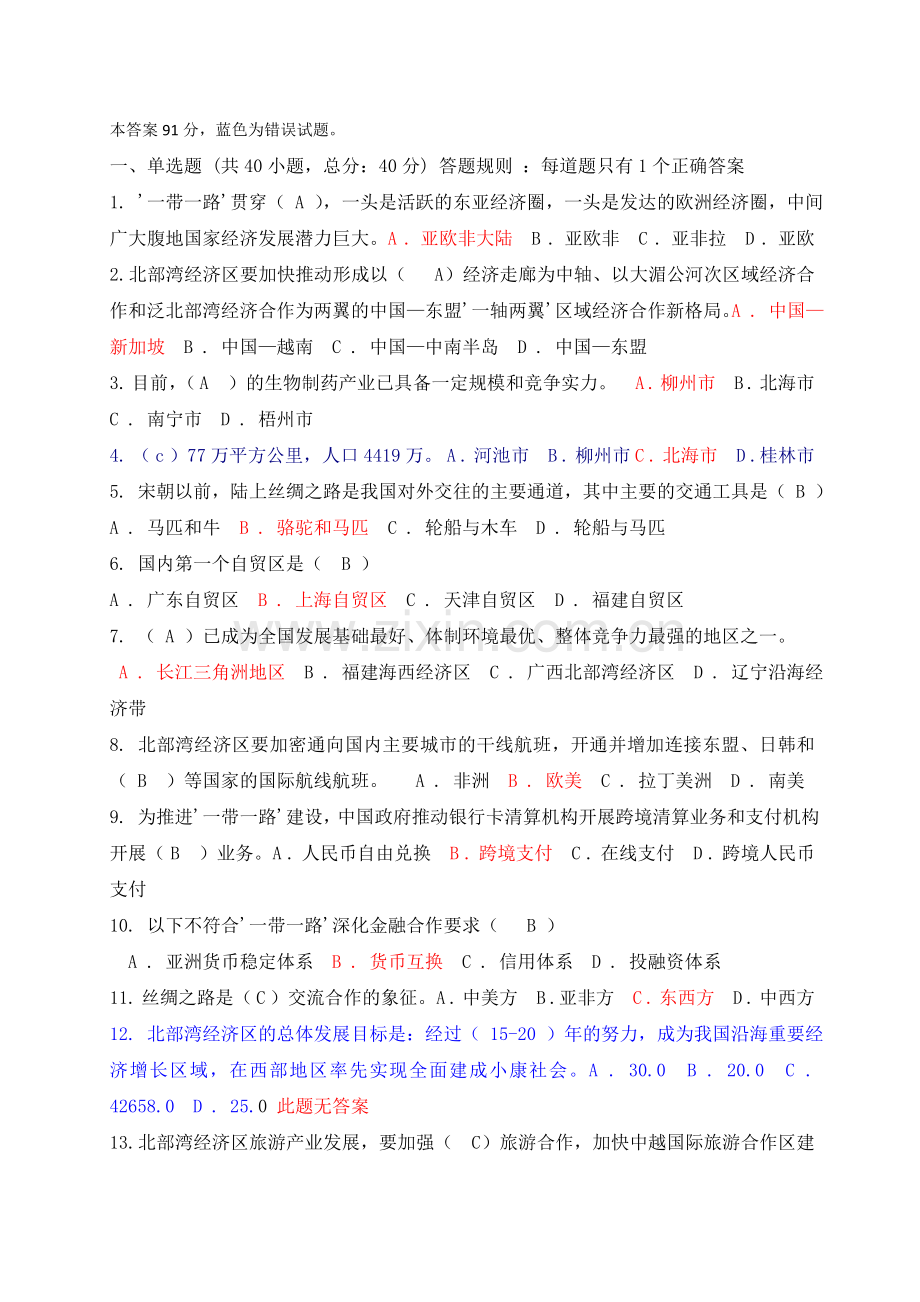 2016年公需课程答案之一91分.doc_第1页
