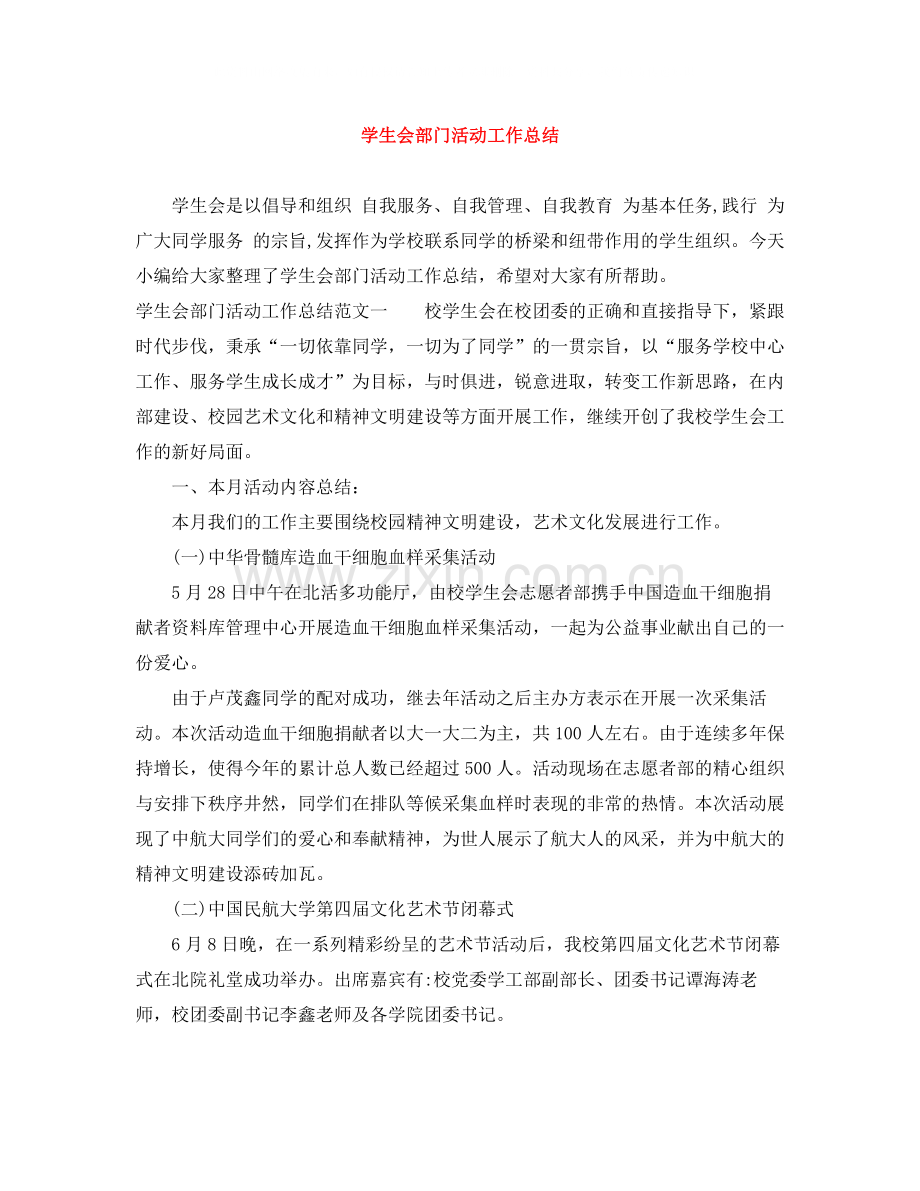 学生会部门活动工作总结.docx_第1页