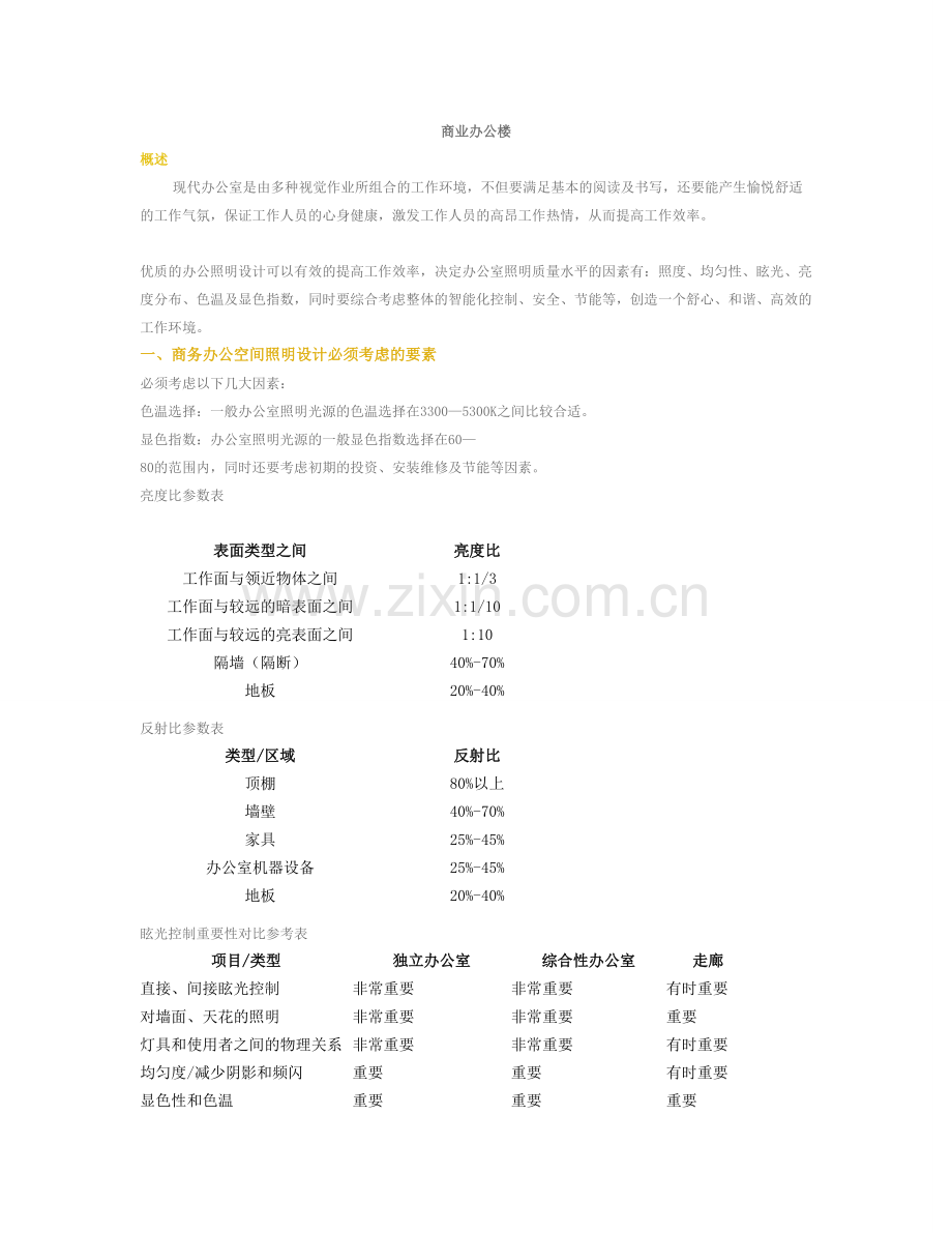 商业办公楼照明.doc_第1页