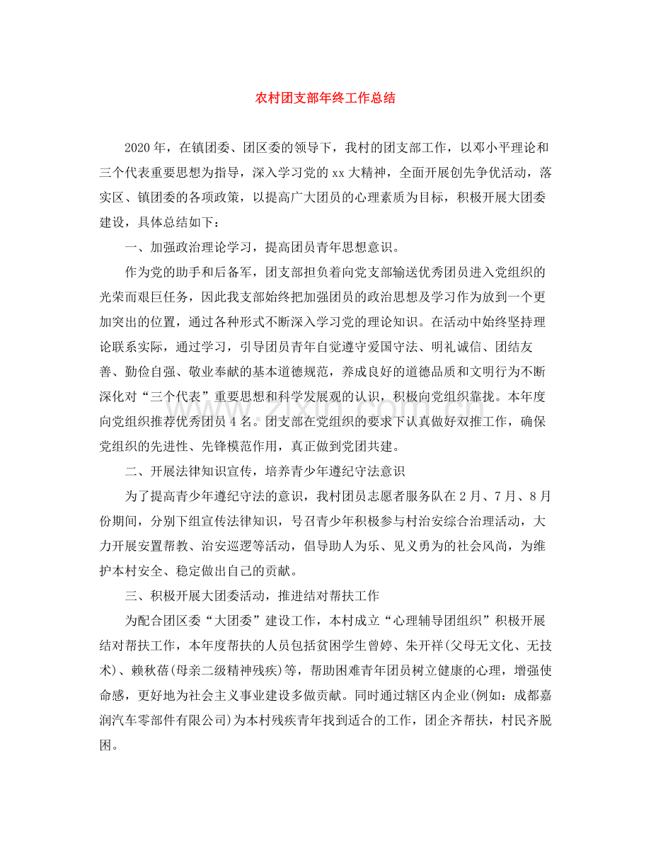农村团支部年终工作总结.docx_第1页