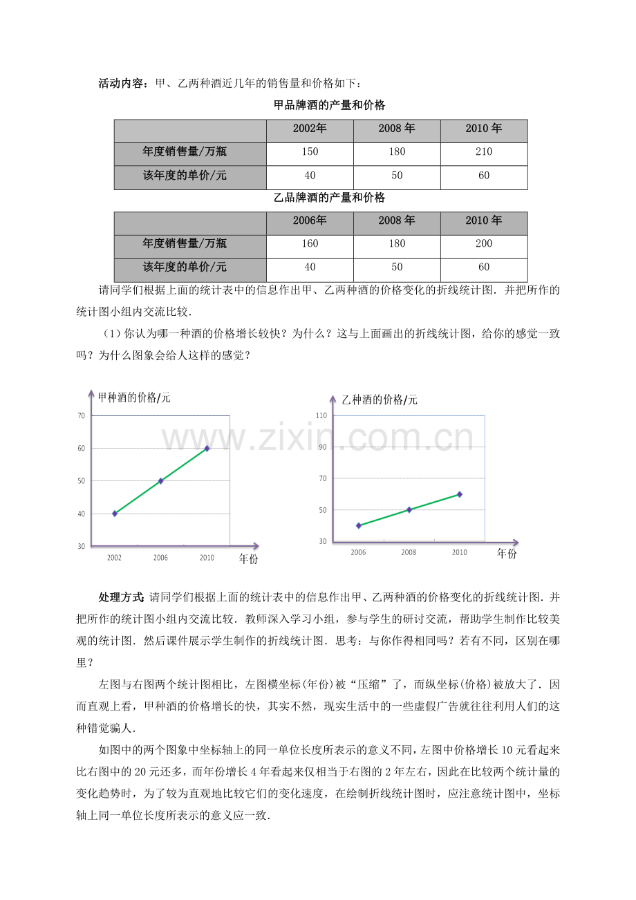 七年级数学上册 6.4.2 统计图的选择教案 （新版）北师大版-（新版）北师大版初中七年级上册数学教案.doc_第2页