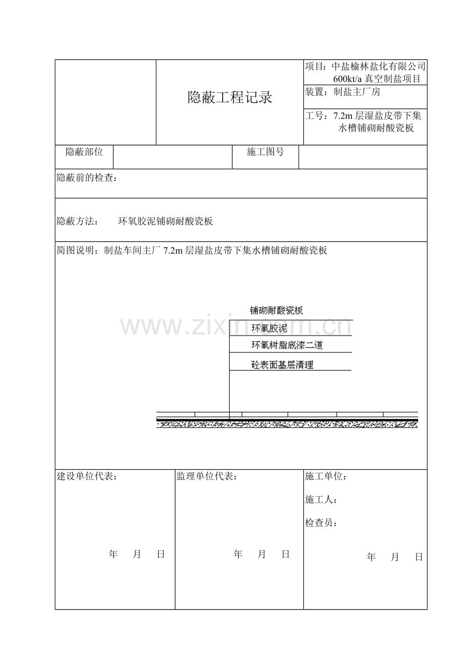 花岗岩 隐蔽工程记录及质量控制表.doc_第1页
