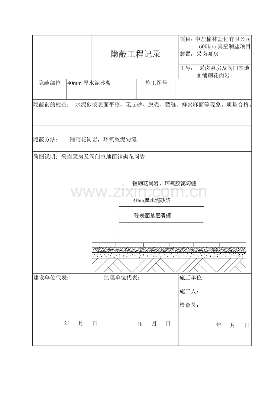 花岗岩 隐蔽工程记录及质量控制表.doc_第2页