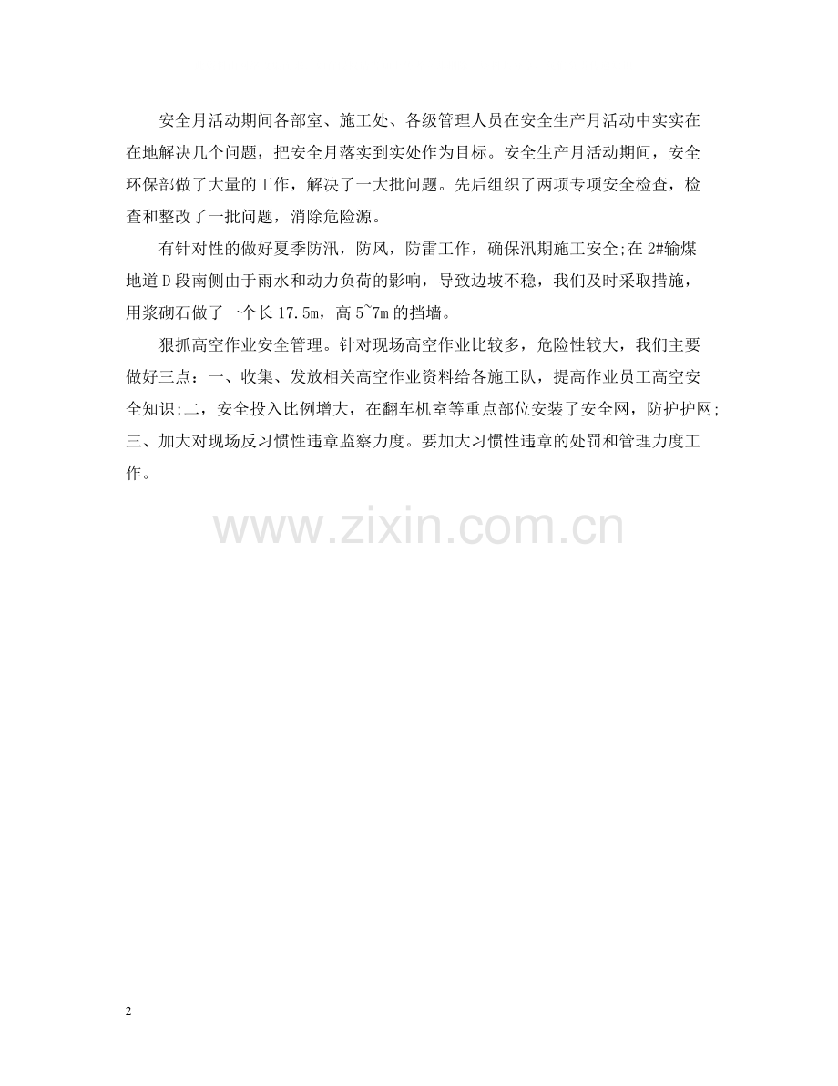 发电厂安全生产月活动工作总结.docx_第2页