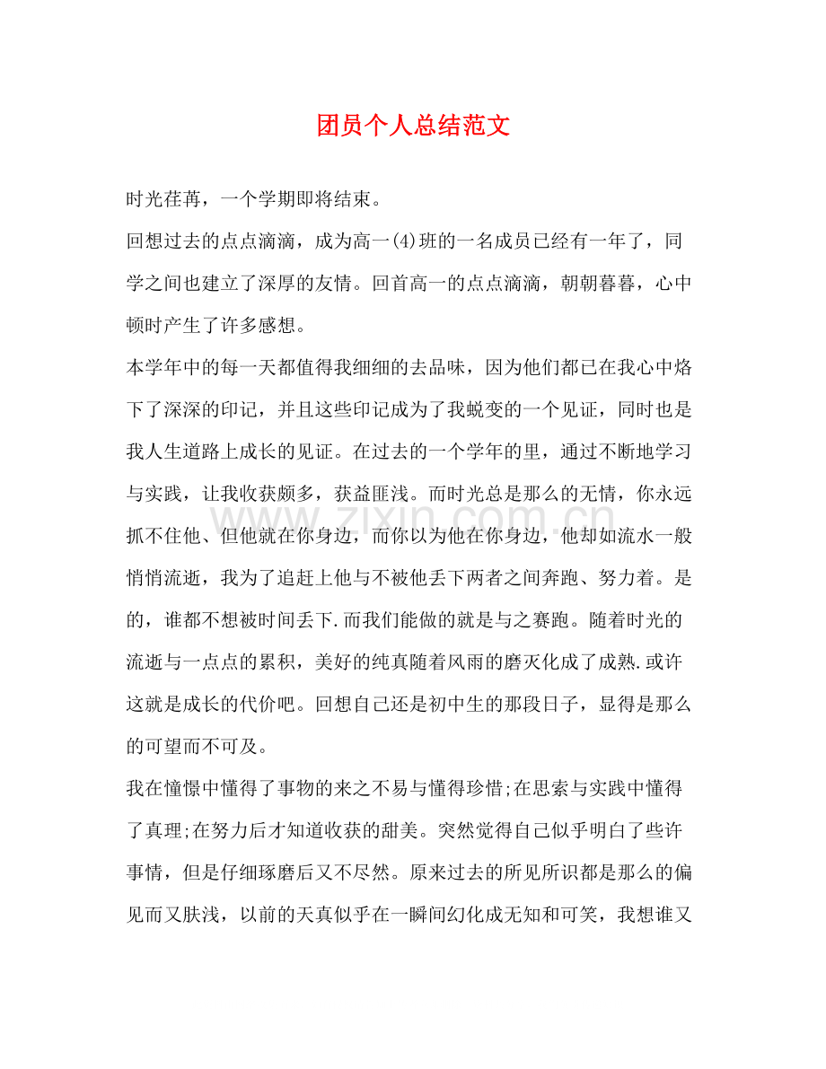 团员个人总结范文2).docx_第1页