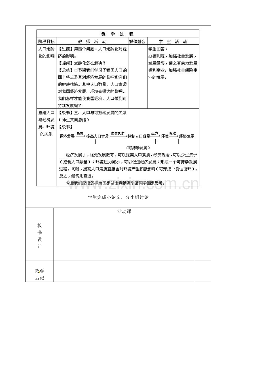 吉林省双辽市向阳乡中学八年级地理上册《人口（第二课时）》教案 新人教版.doc_第2页