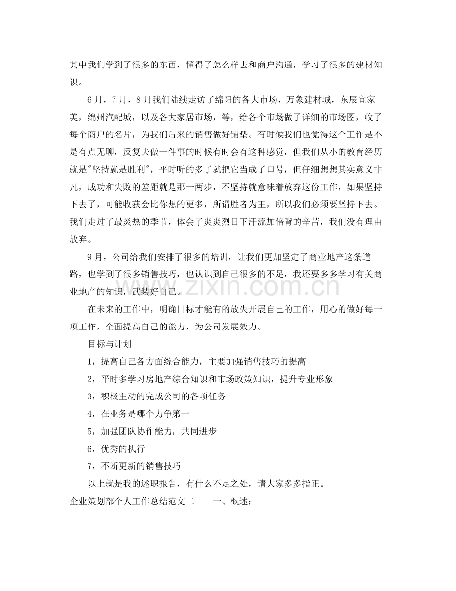 企业策划部个人工作总结.docx_第2页
