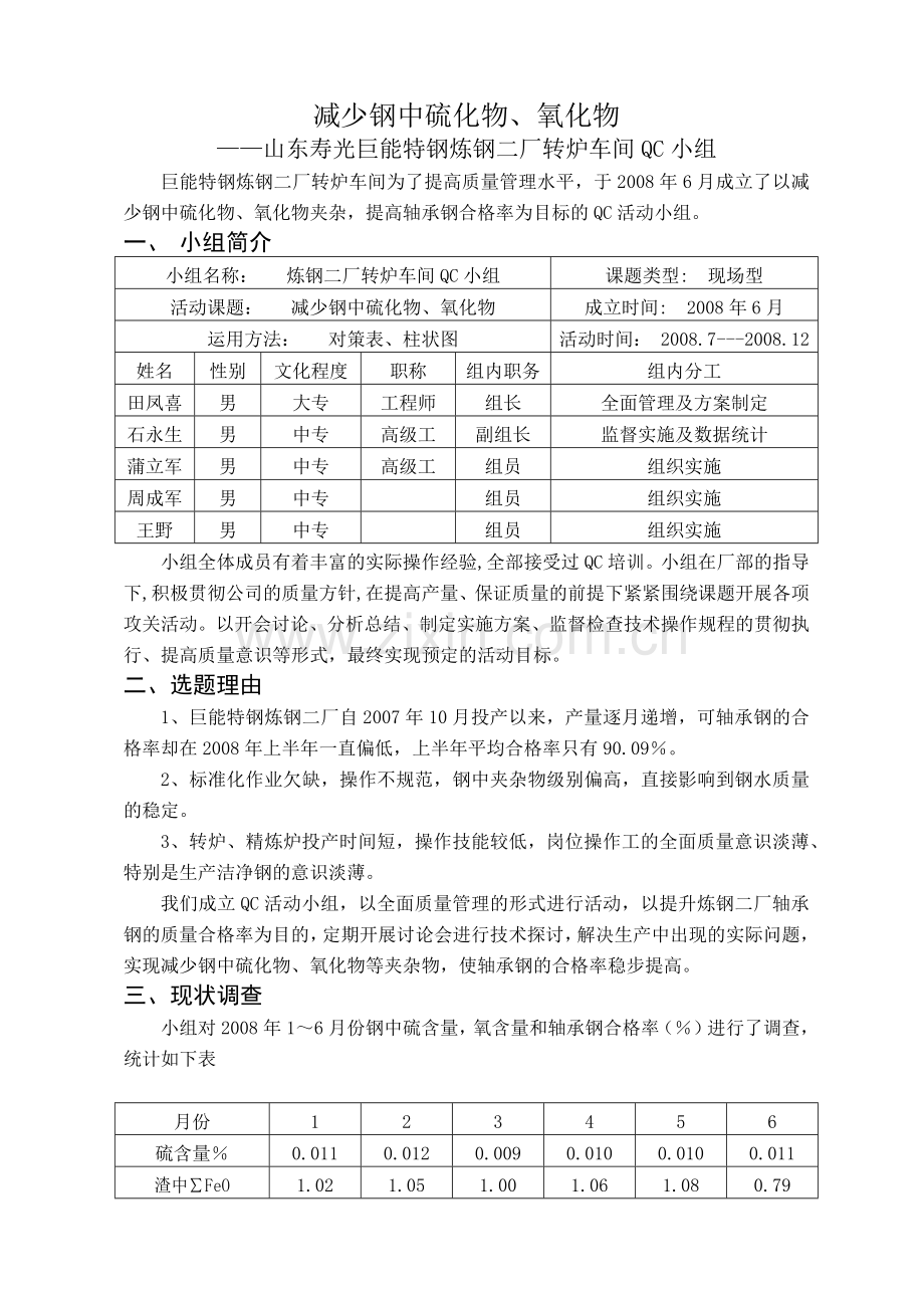 QC减少钢中硫化物、氧化物.docx_第1页