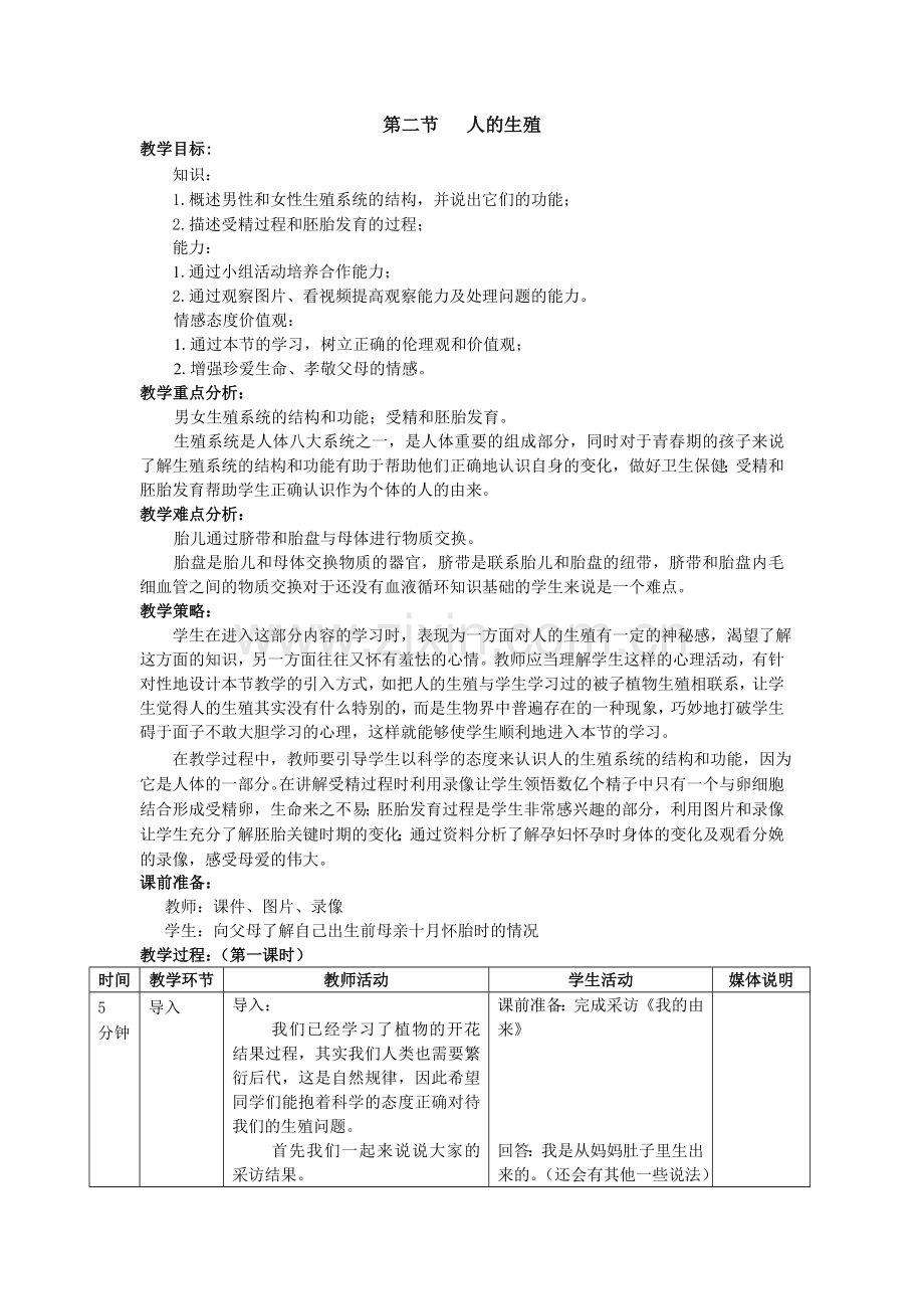 《人的生殖》教学设计[1].doc_第1页