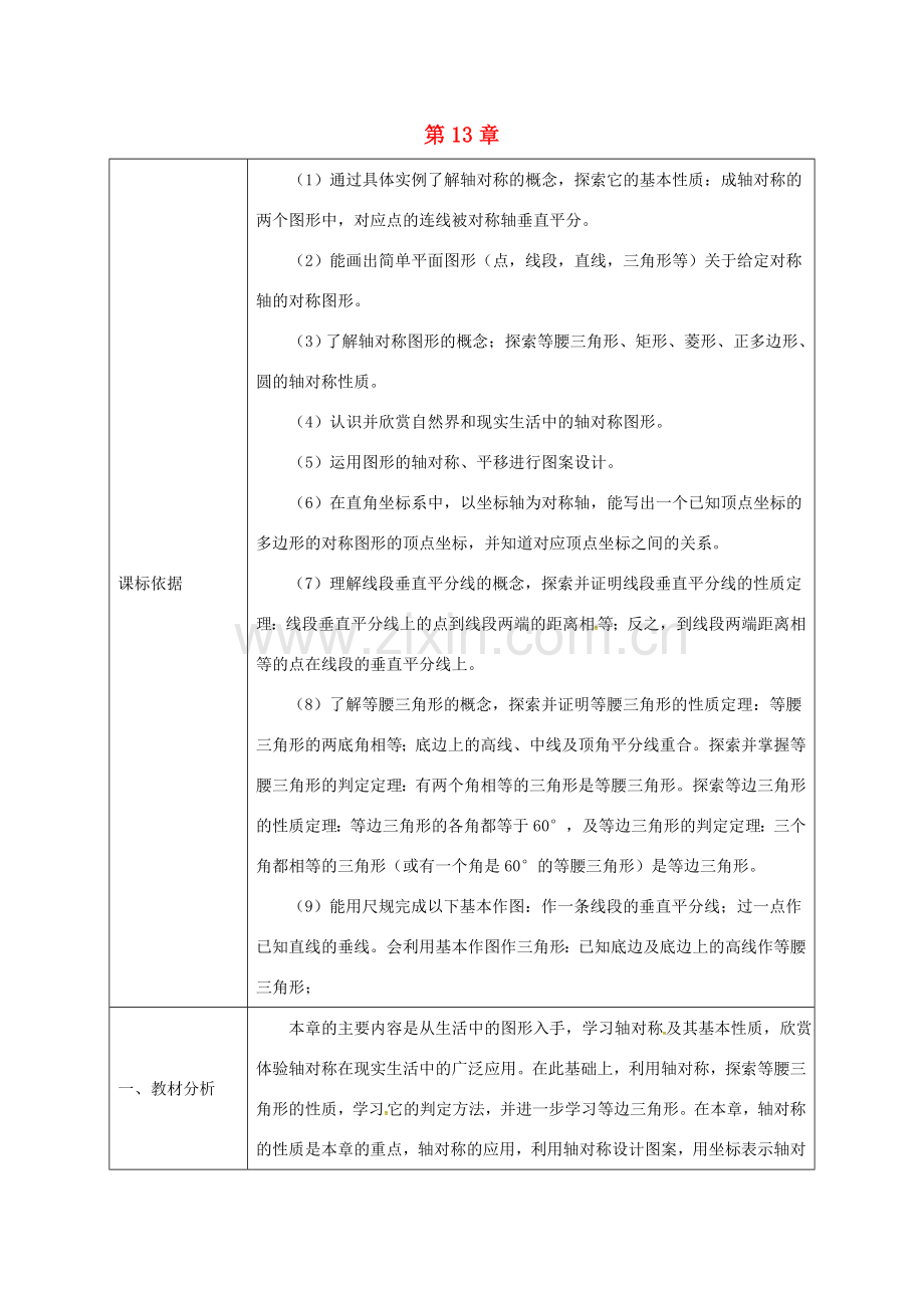 陕西省石泉县八年级数学上册 13《轴对称》小结同课异构教案 （新版）新人教版-（新版）新人教版初中八年级上册数学教案.doc_第1页