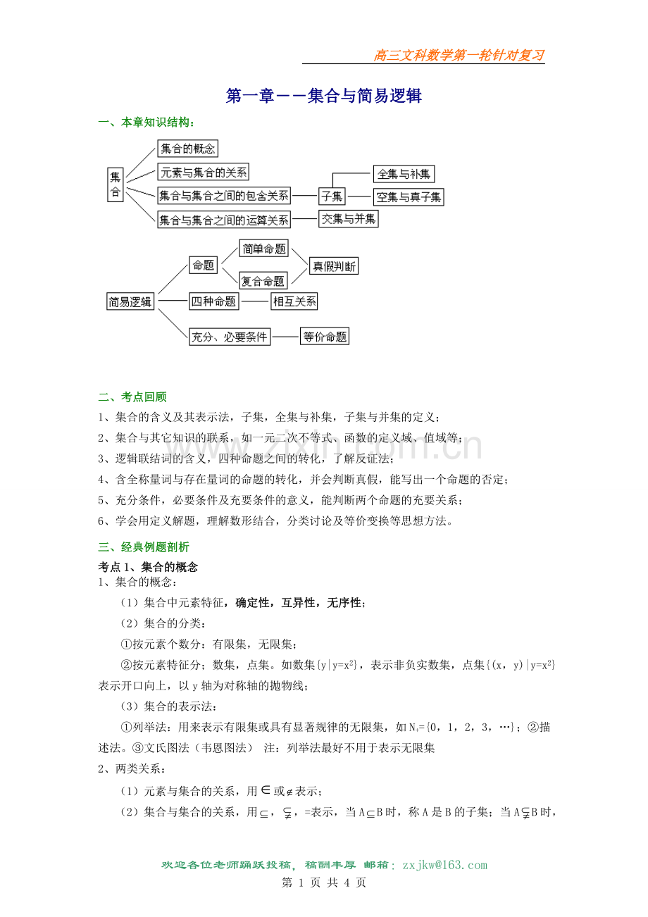 高三第一轮复习一------集合与简易逻辑.doc_第1页