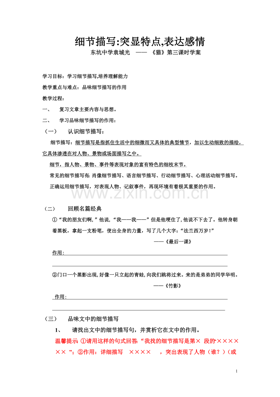 细节描写(突出特点-表达感情).doc_第1页