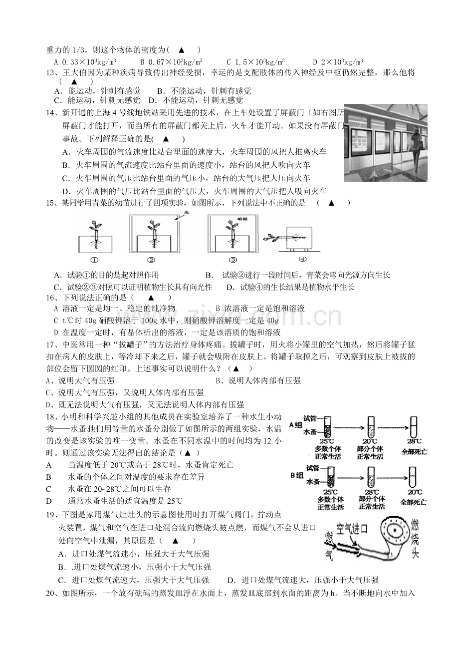 天马学校科学期中试卷.doc_第2页